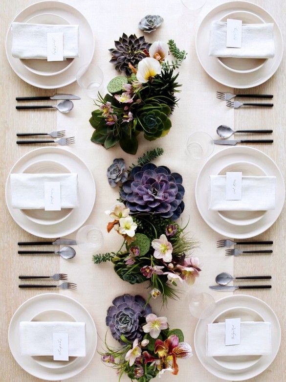 Purple Succulent Wedding Centerpiece Ideas