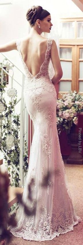 Riki Dalak Backless Lace Bridal Dress