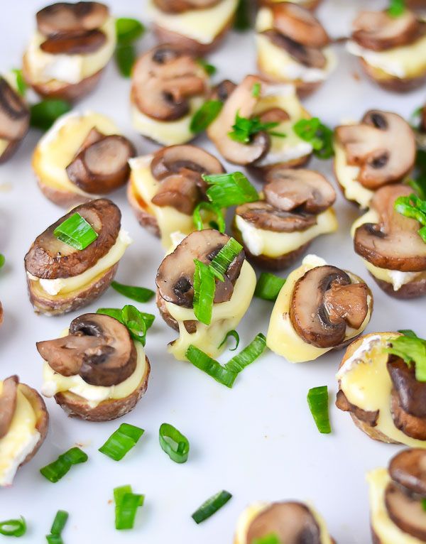 Roasted Potato Bites with Brie and Mushrooms