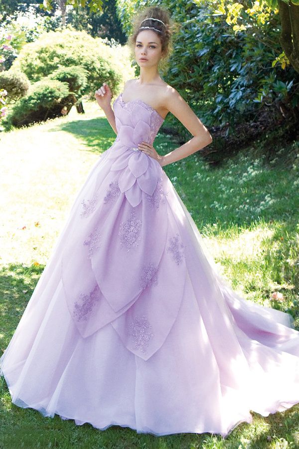 pale lavender wedding dress