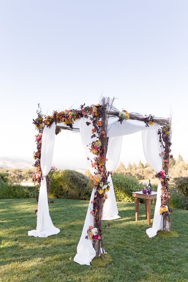 Rustic Fall Wedding Color Ideas and Fall Flower Arbor