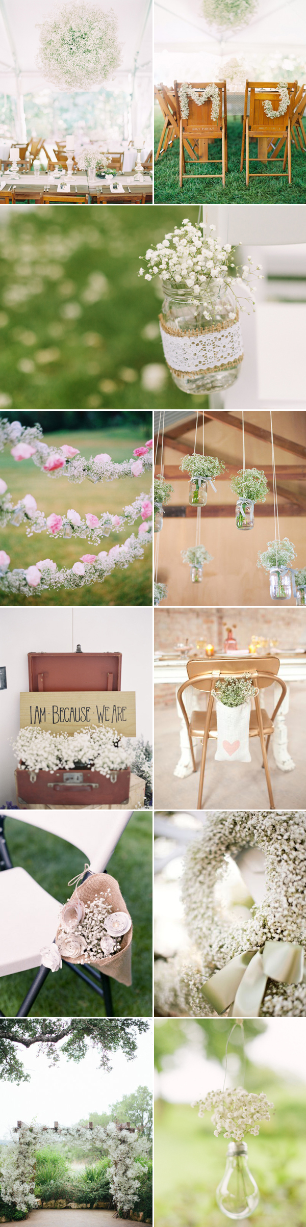 Rustic Wedding Ideas - Baby's Breath Wedding Decor