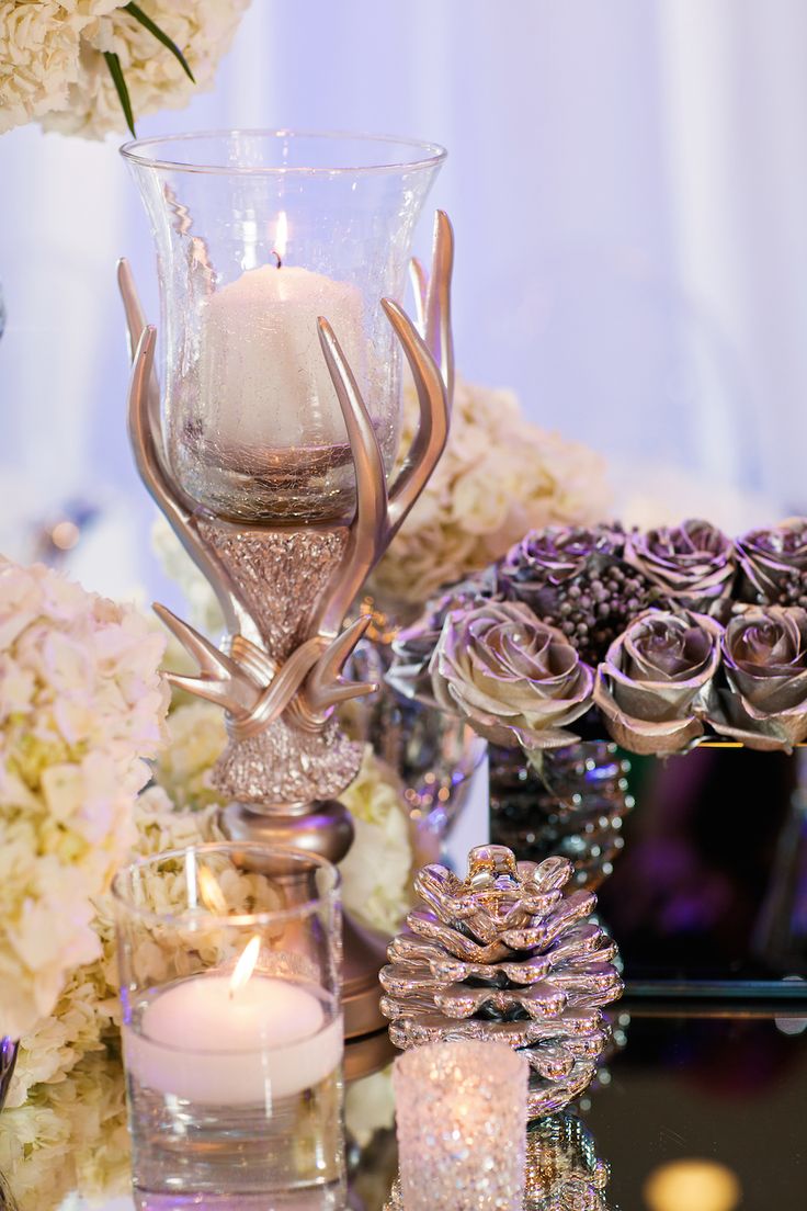 Rustic antler candle holders