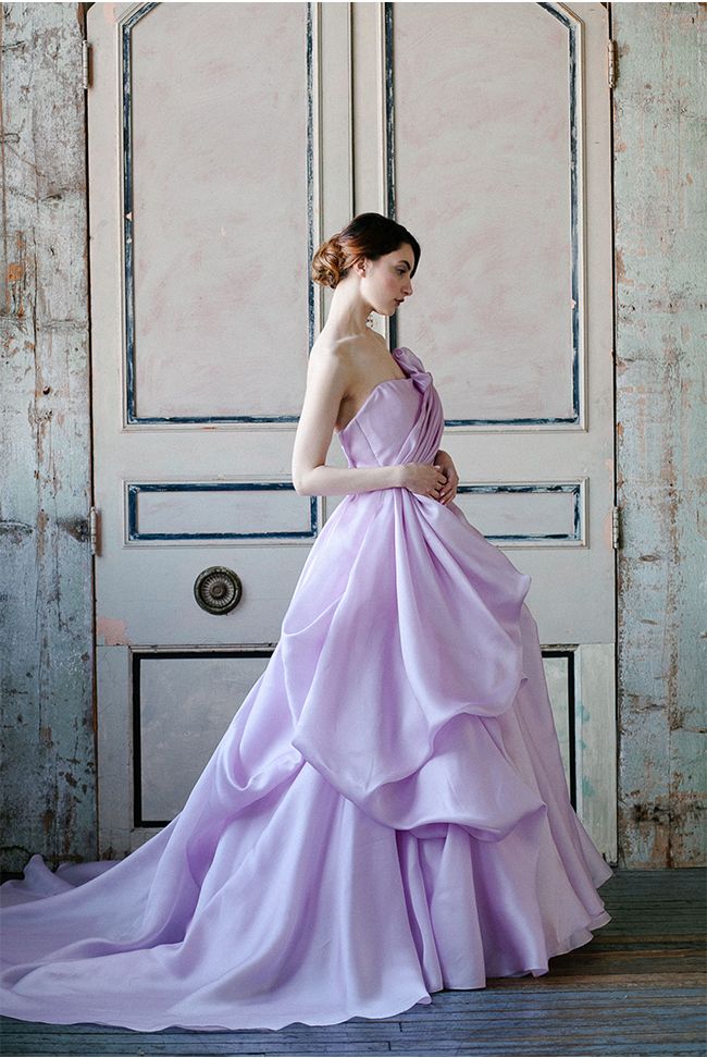 pale purple wedding dress