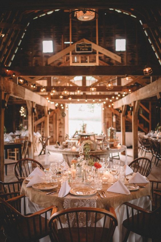 Shabby chic barn reception