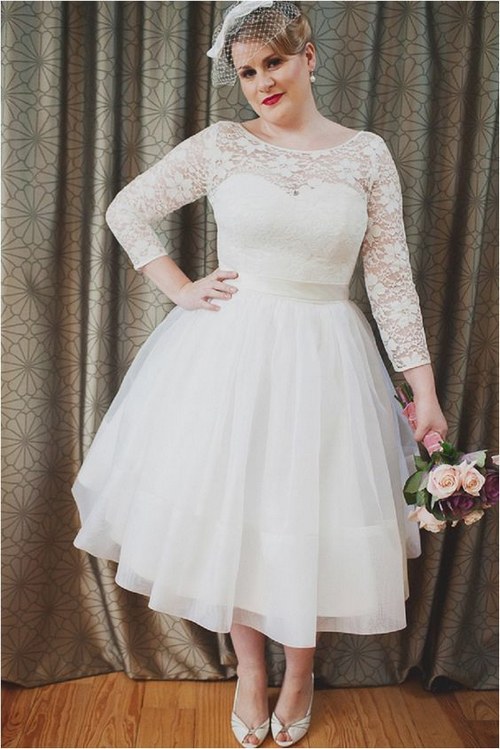 Short Vintage Plus size Wedding Dresses