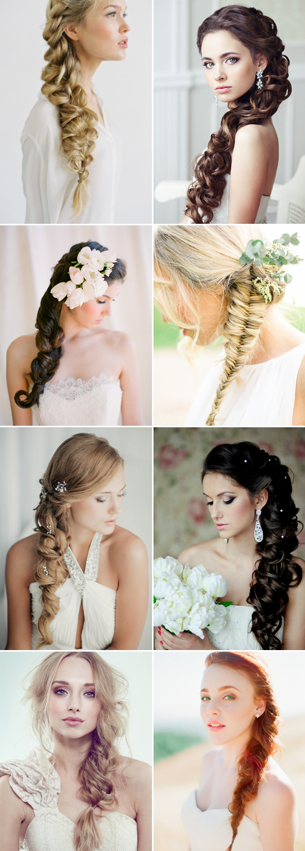 Side-swept Braids Long Wedding Hairstyles