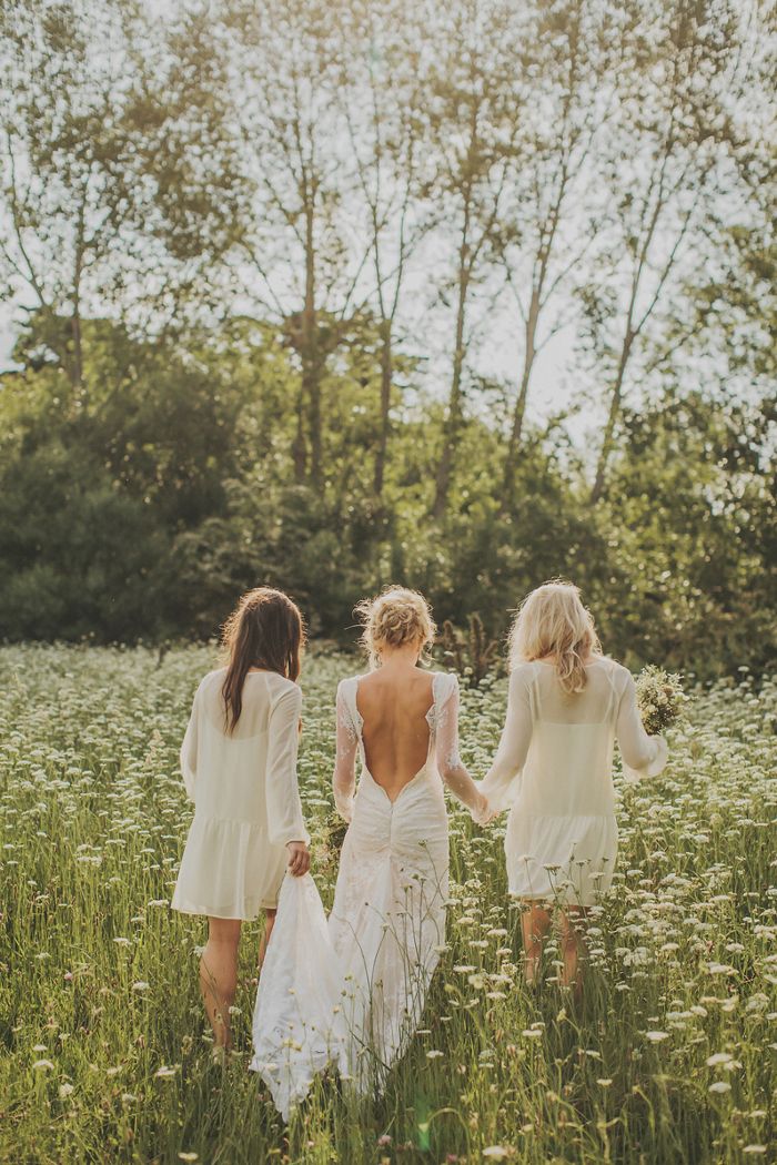 Simple Short Boho Bridesmaid Dresses