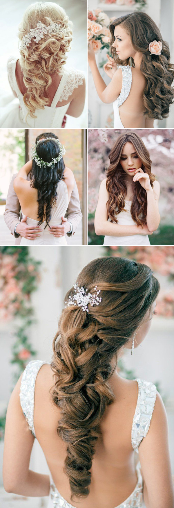 Soft & loose down wedding hairstyles for long hair