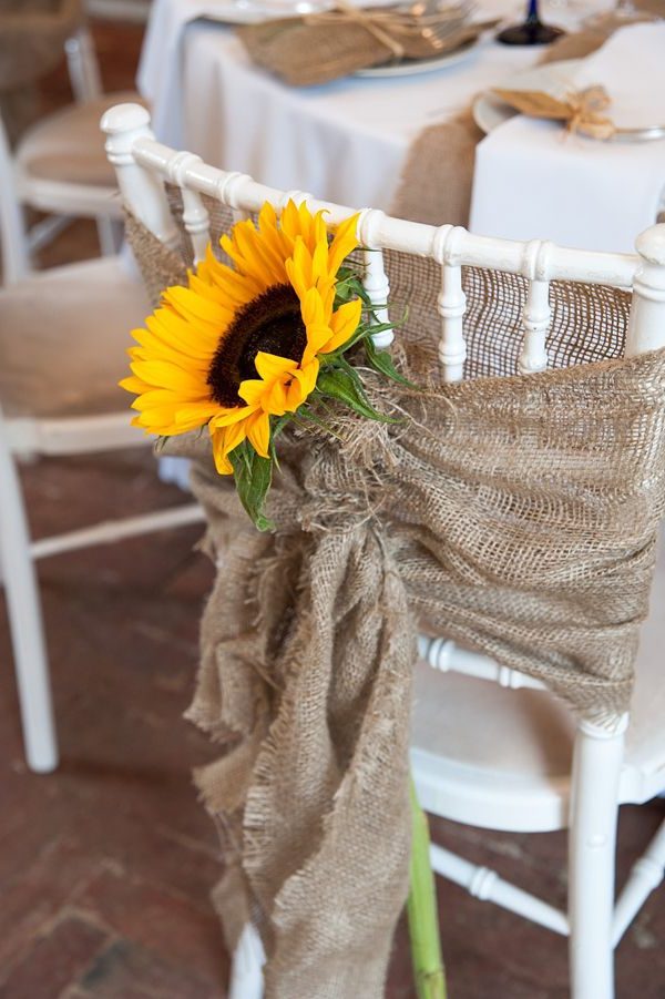 Sunflowers and Burlap Wedding Decor for Rustic Wedding