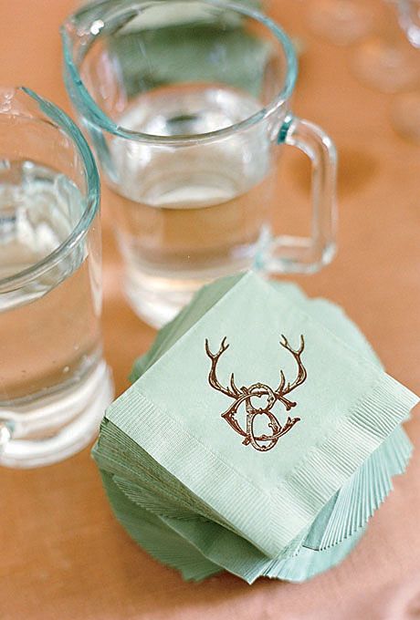 Tiffany Blue Antler Cocktail napkins