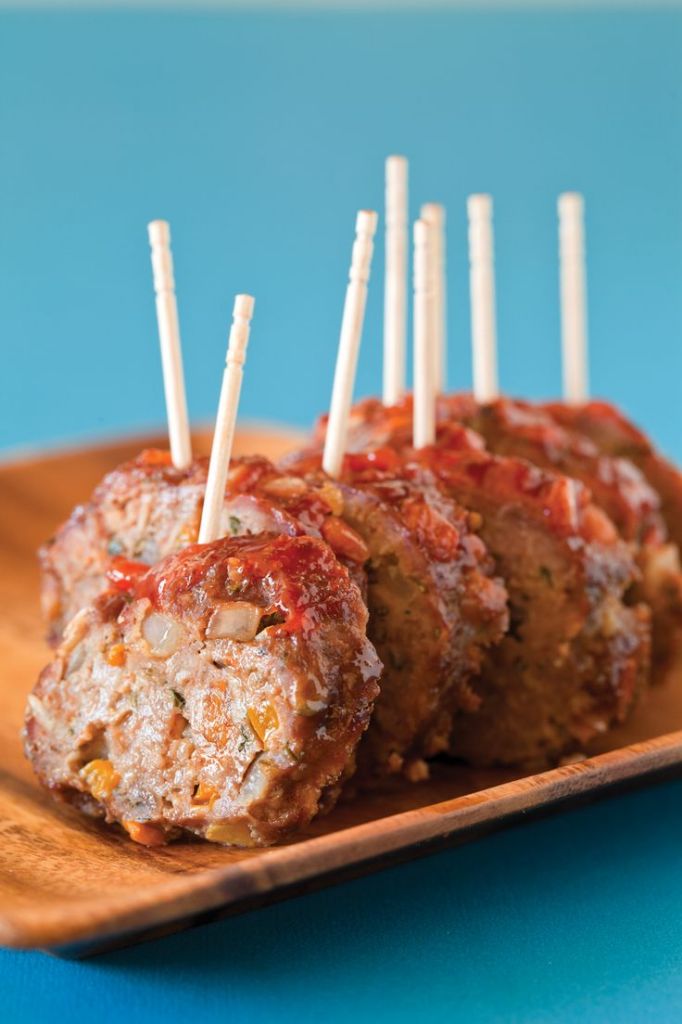 Tiny Meatloaf On a Stick for Fall appetizers