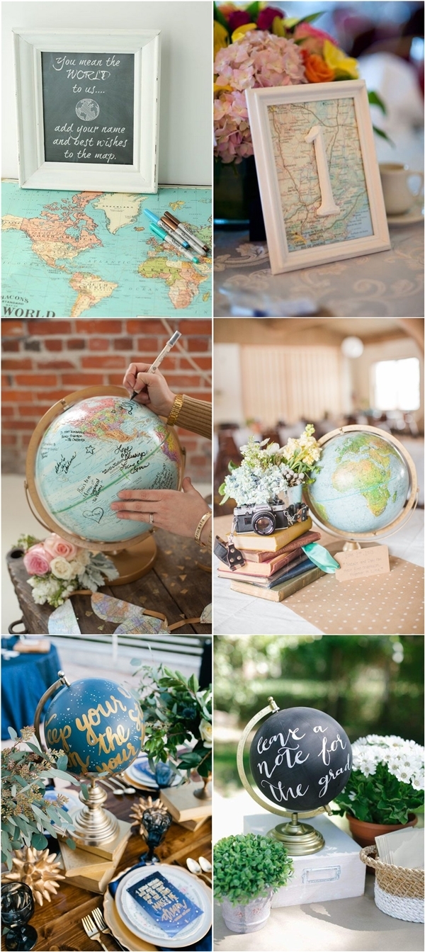 30 Travel Themed Wedding Ideas You'll Want To Steal 17 Travel Map Globe Unique Wedding Ideas