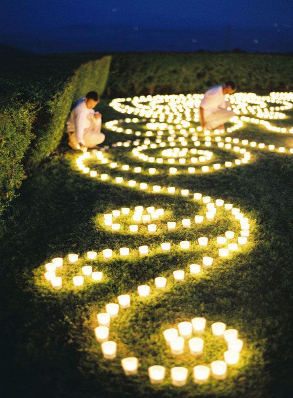 Unusual votive candle wedding decor