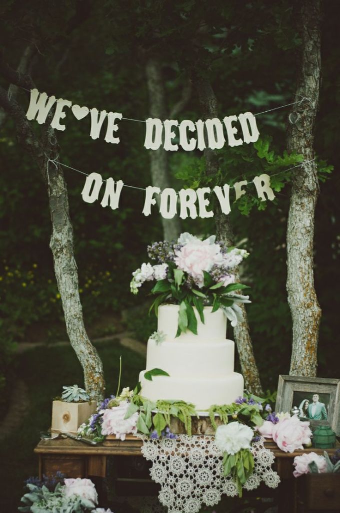 Vintage Eclectic Woodland Wedding Cake