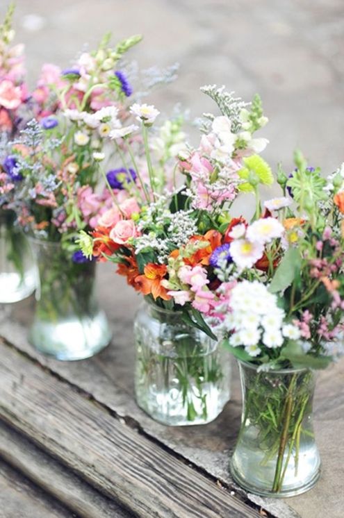 Wildflowers and Mason Jars for Boho Weddings