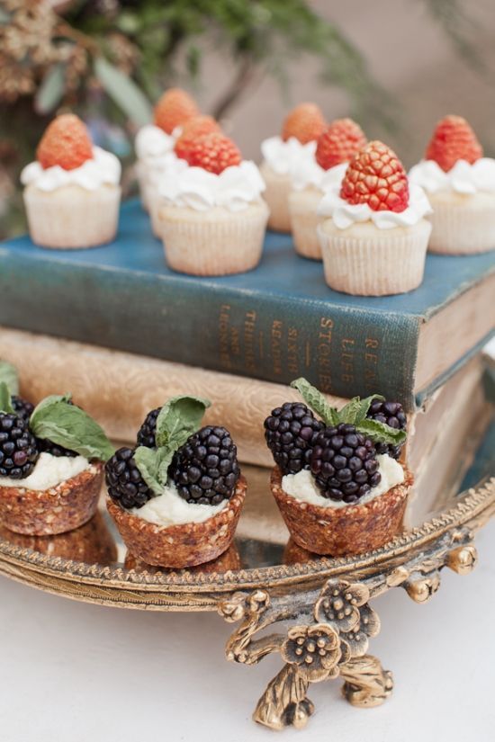Woodland wedding cupcakes and tarts
