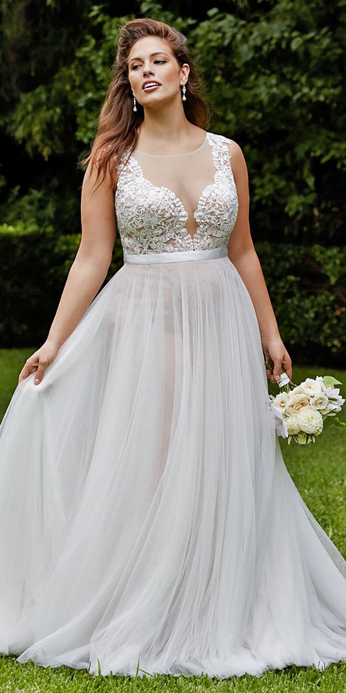 Wtoo lace and tulle plus size wedding dress