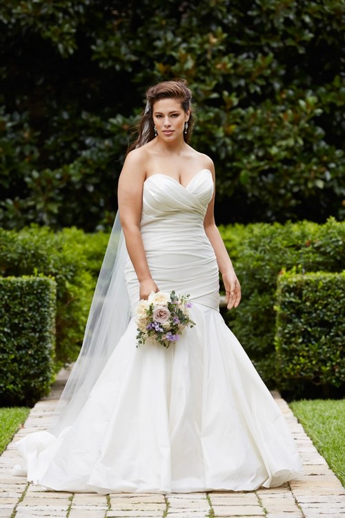 Wtoo strapless mermaid lace plus size wedding gown