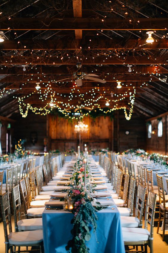 barn wedding reception table setting ideas
