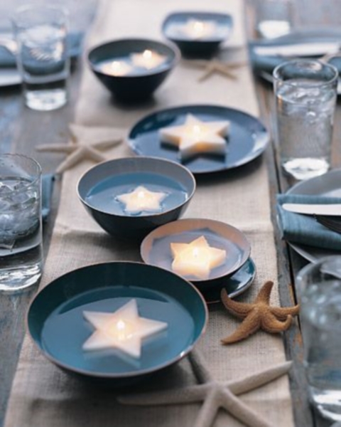 beach wedding ideas - candles wedding centerpiece