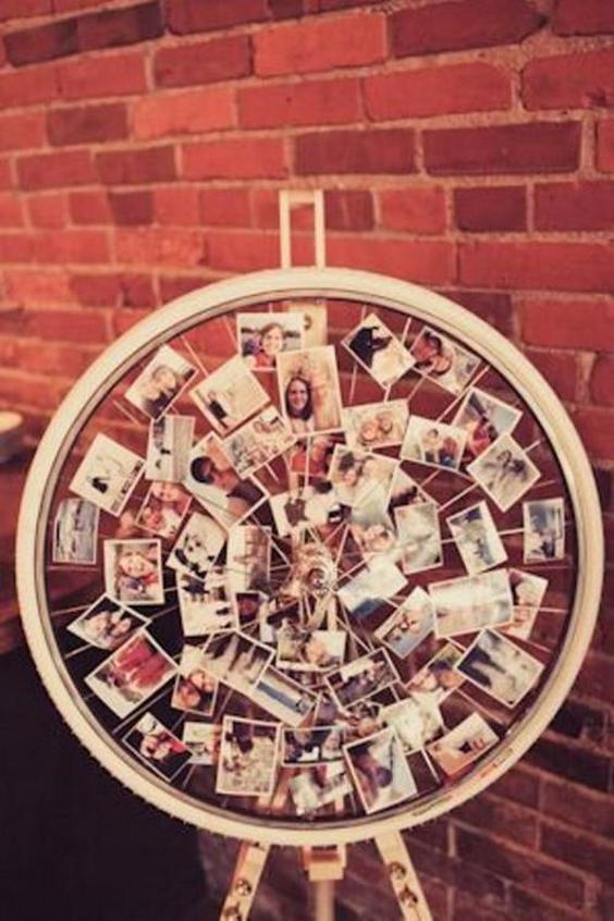 bike wheel photo display