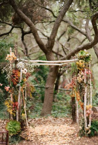carcosa rustic fall wedding alter
