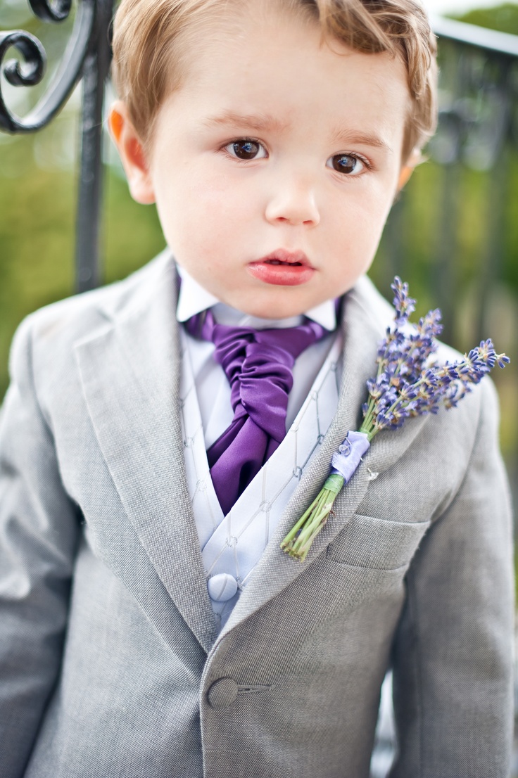 cute ring bearer with lavender