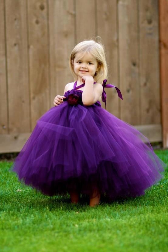 darkn purple toddler flower girl dresses