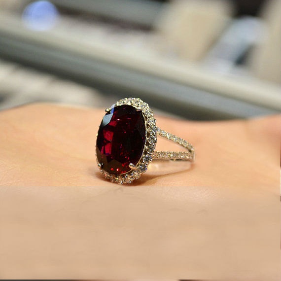 deep red diamond wedding ring