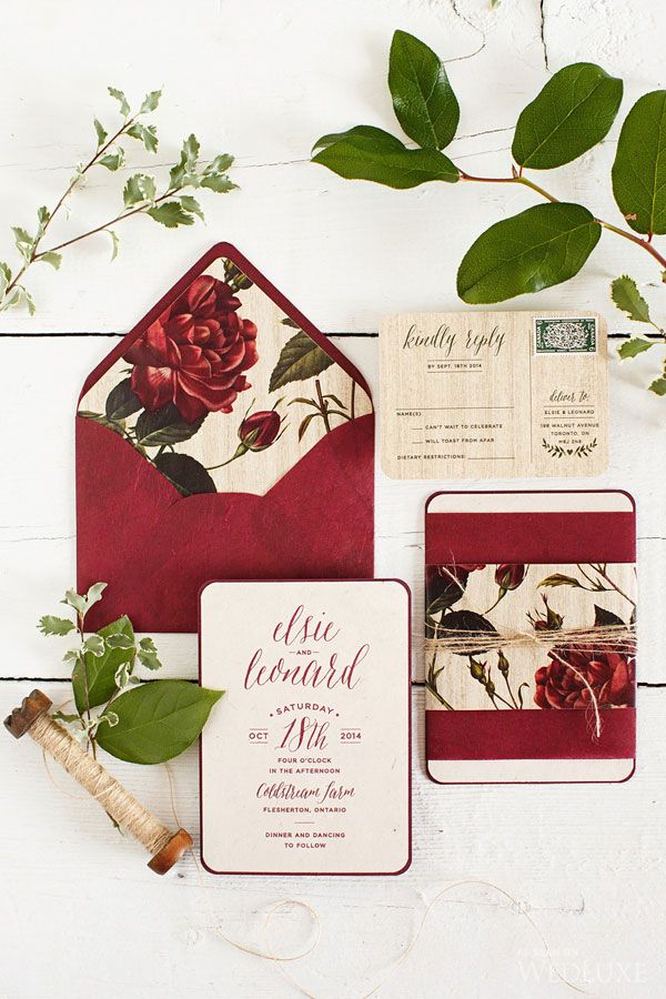 deep red wedding invitations kits