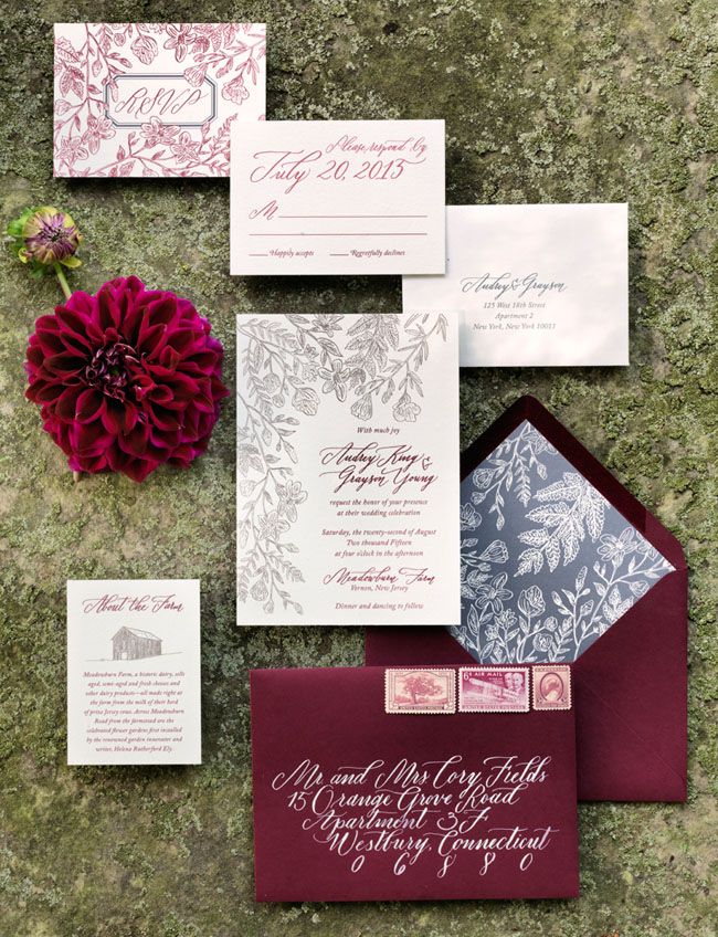 deep red wedding invitations