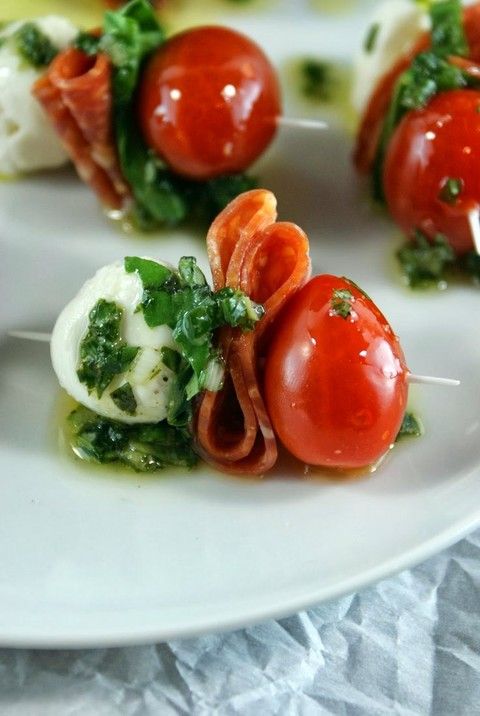 fall appetizer-Caprese Skewers