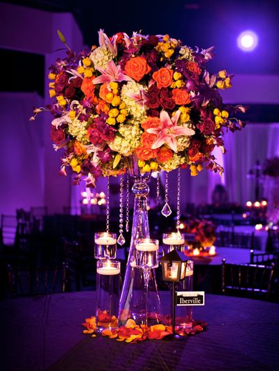 fall tall flower wedding centerpiece