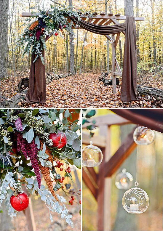 fall wedding arbor ideas-rustic fall wedding color