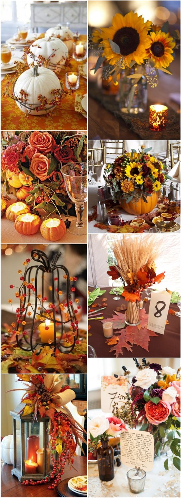 fall wedding decor ideas-autumn fall wedding centerpieces