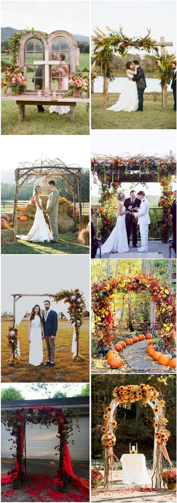 fall wedding ideas- rustic fall wedding arches