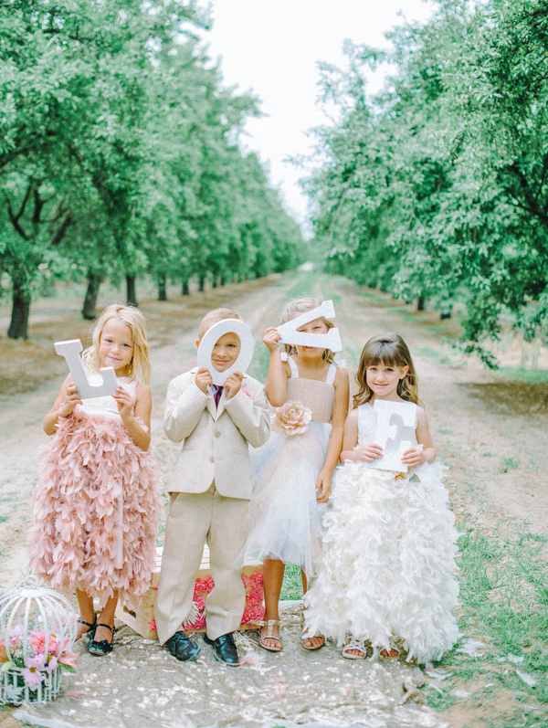 feather flower girl dress