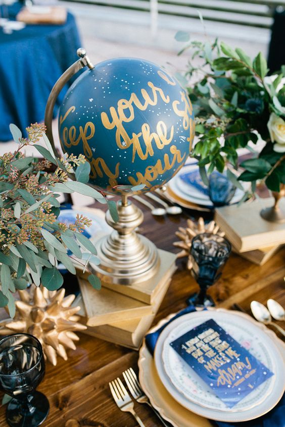 globe wedding centerpiece