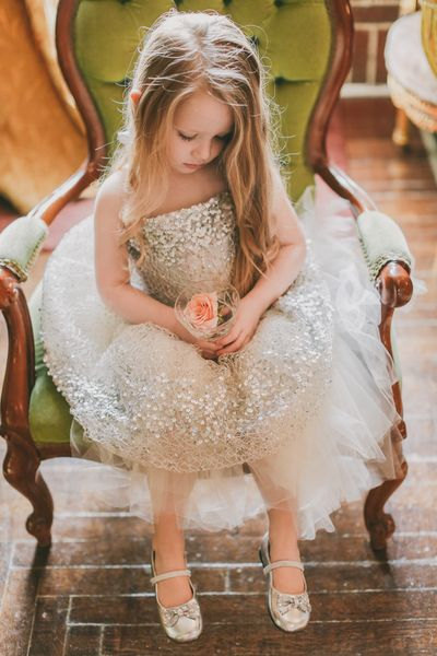 gold flower girl dresses