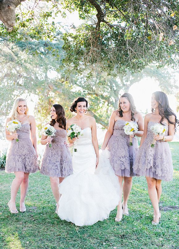 lavender and white bridesmaid dresses