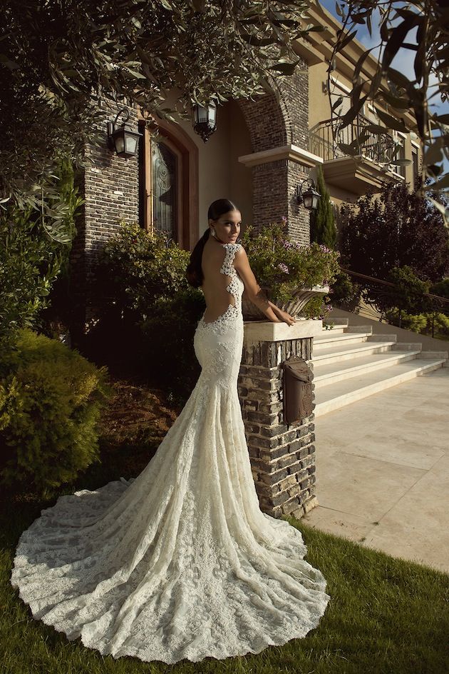 low back lace wedding dress by Galia Lahav