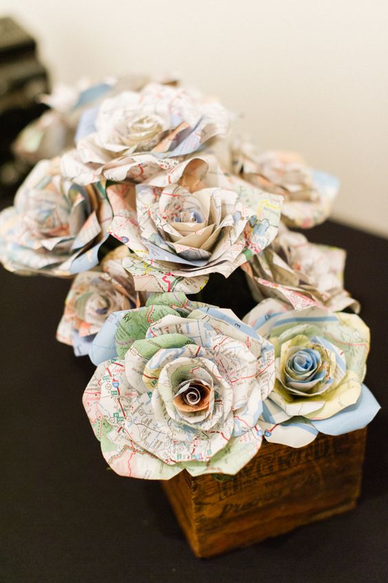 map paper flowers