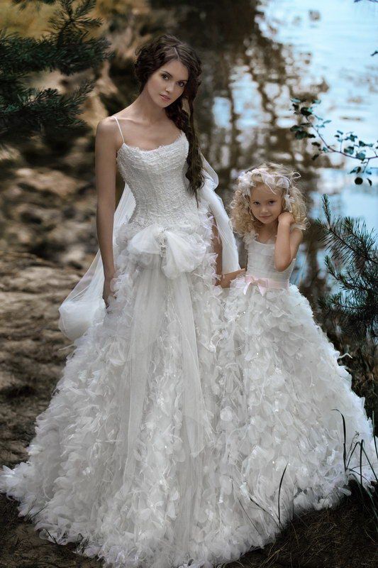 matching bride and flower girl dresses