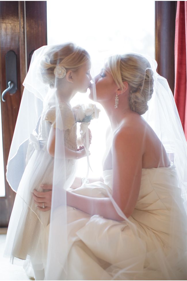 must have wedding photo ideas - bride kiss flower girl