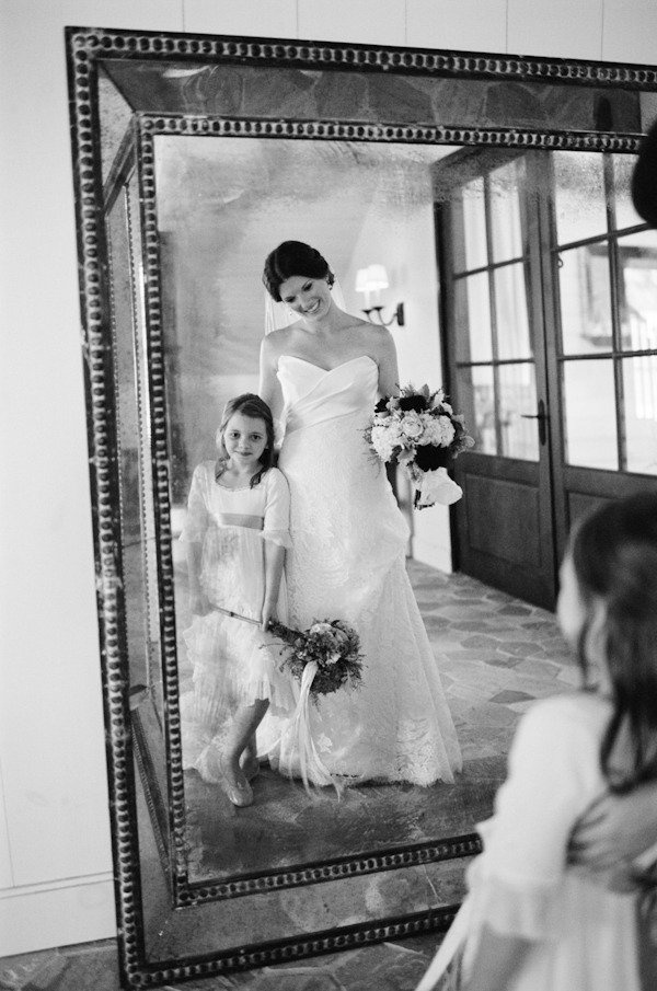 photo of the bride and her flower girl