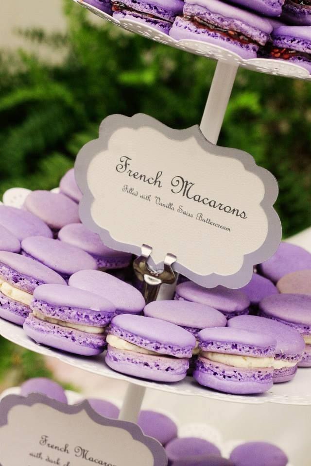 purple lavender macarons