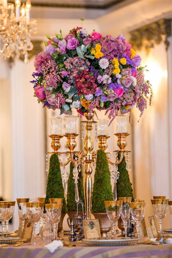 purple wedding ideas – purple floral wedding centerpieces