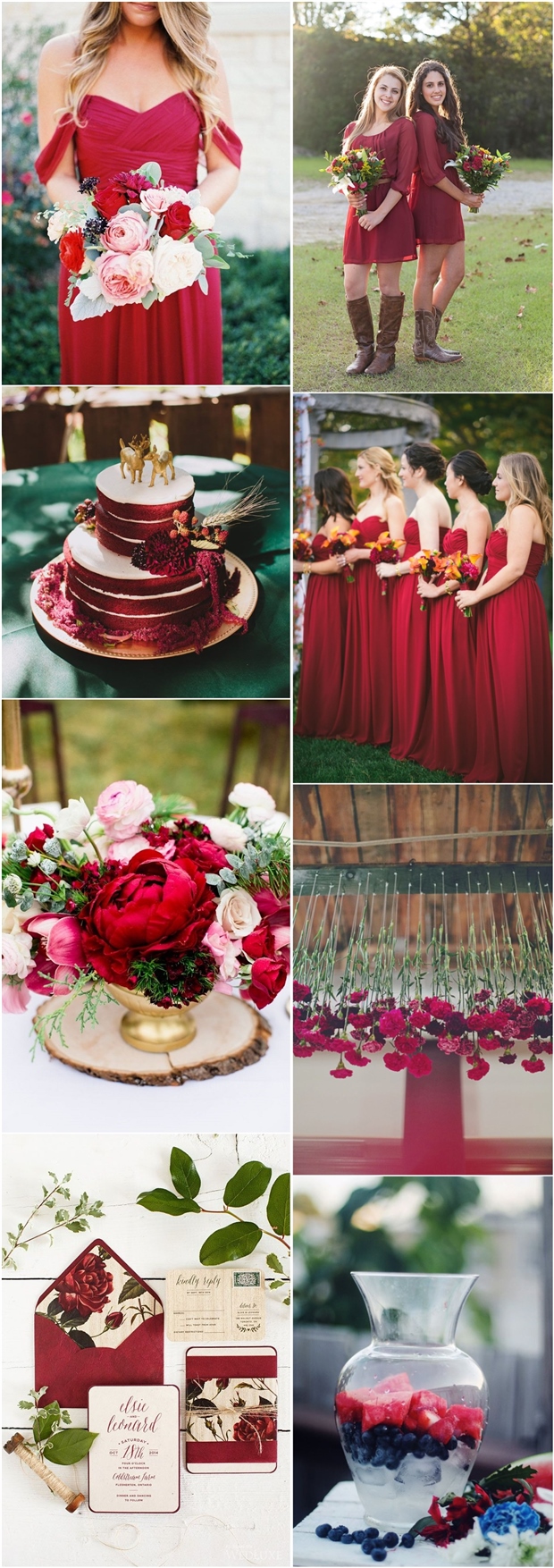 red wedding color ideas- fall winter wedding theme ideas