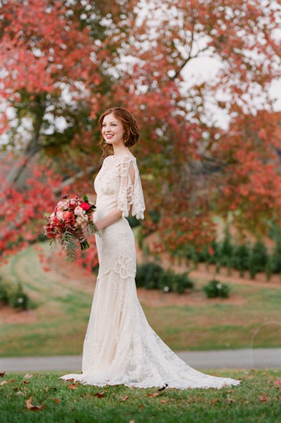 romantic lace wedding gown